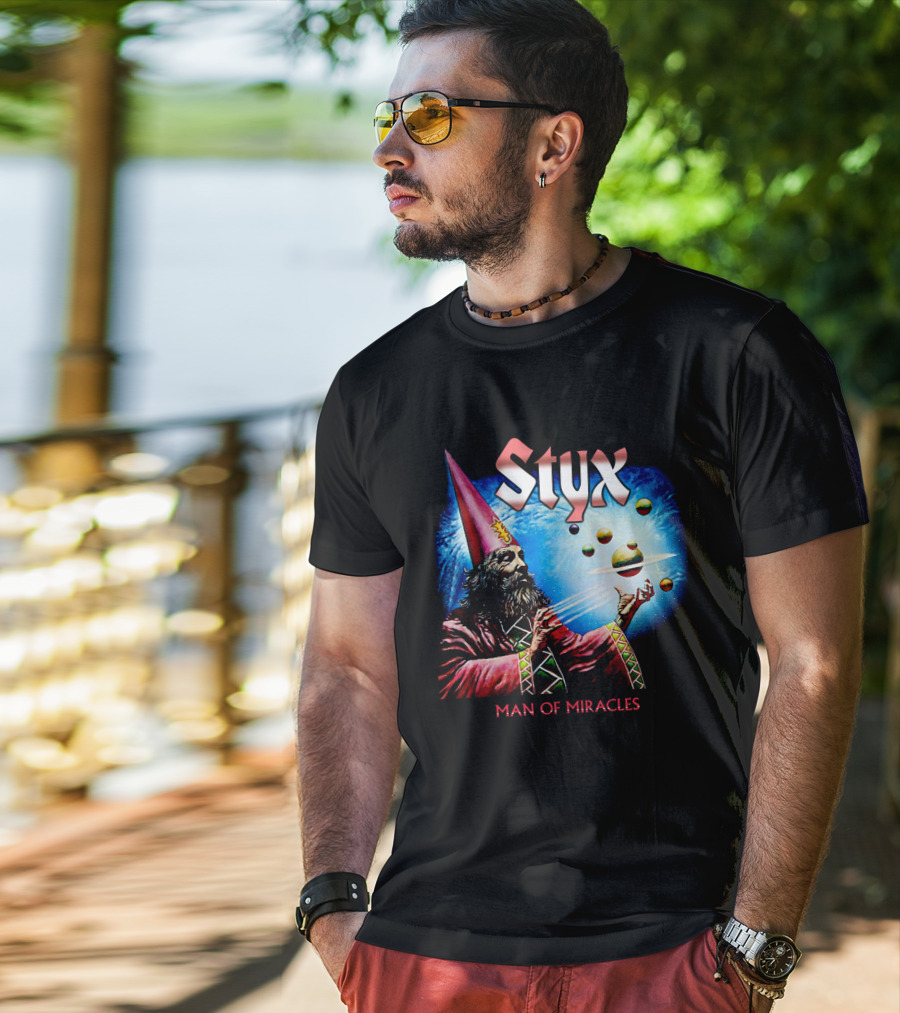 Styx Man Of Miracles Wizard Planets Retro T-Shirt