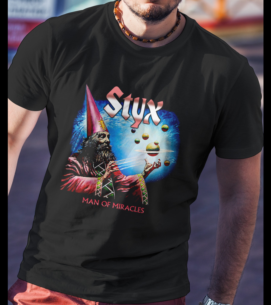 Styx Man Of Miracles Wizard Planets Retro T-Shirt