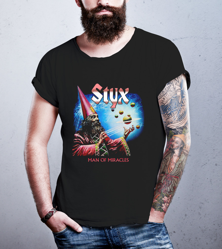 Styx Man Of Miracles Wizard Planets Retro T-Shirt