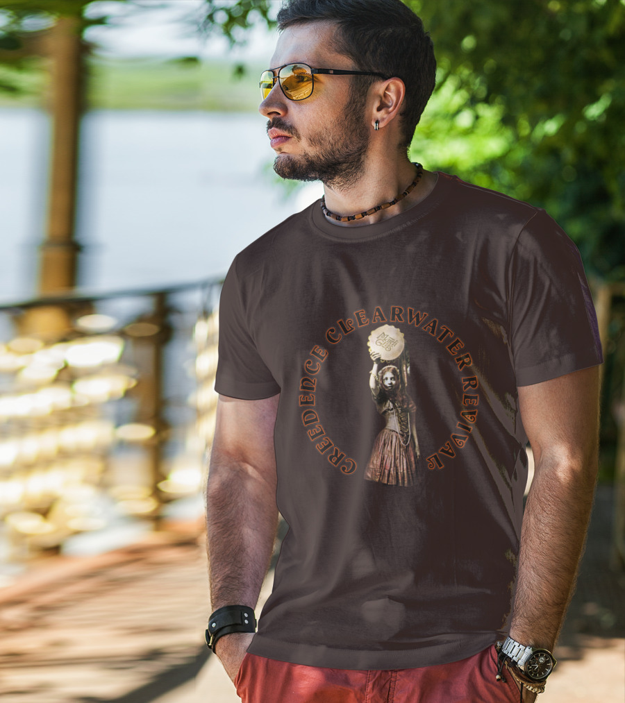 Creedence Clearwater Revival Vintage Style With Mardi Gras Element T-Shirt