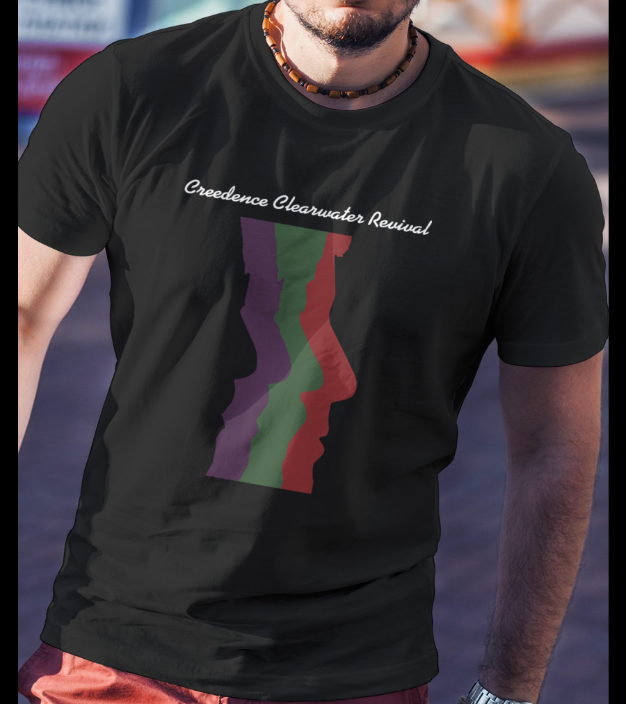 Creedence Clearwater Revival Colorful Profiles Silhouette T-Shirt