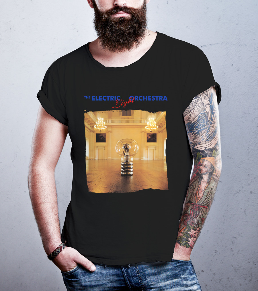 Electric Light Orchestra Lightbulb Room Chandelier Scene T-Shirt