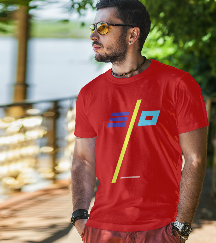 Elo Band Logo With Stylized Colors And Geometric Patterns T-Shirt