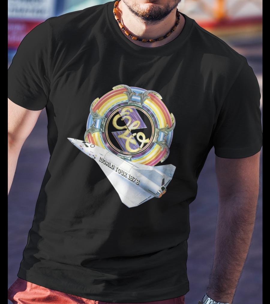 Electric Light Orchestra World Tour 1978 Logo With Spacecraft T-Shirt