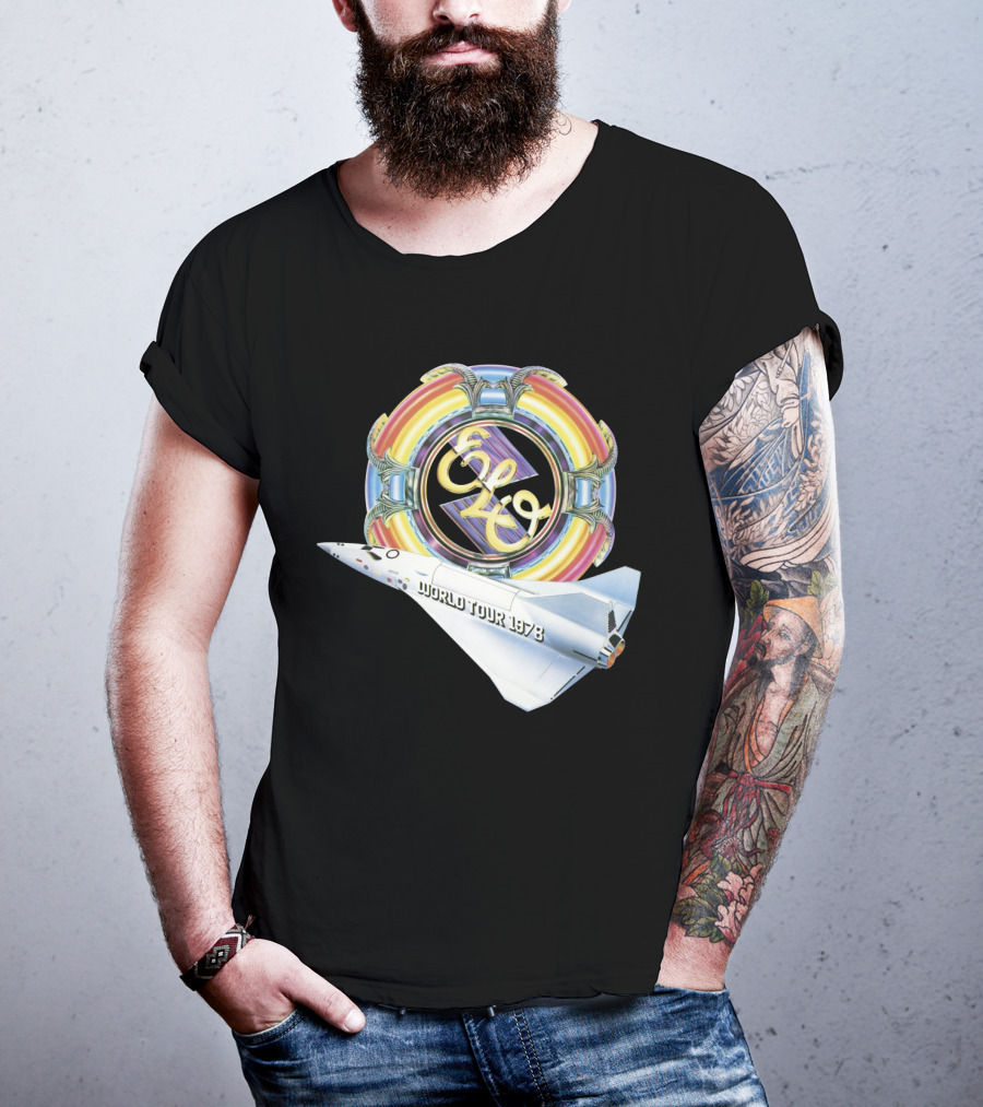 Electric Light Orchestra World Tour 1978 Logo With Spacecraft T-Shirt