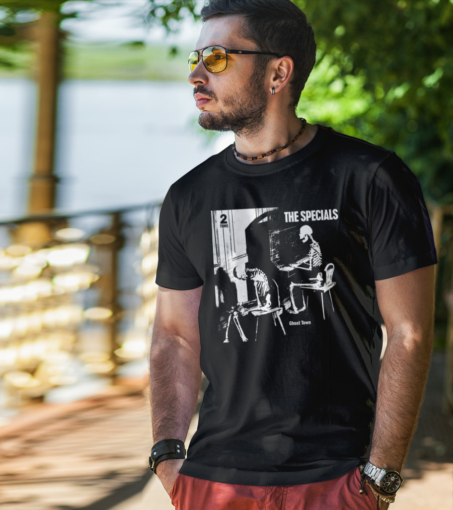The Specials Ghost Town 2 Tone Skeletons T-Shirt