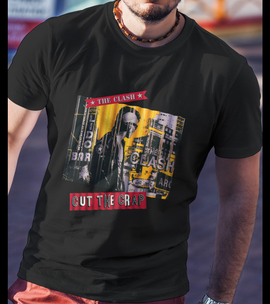 The Clash Cut The Crap Urban Collage Yellow And Black T-Shirt