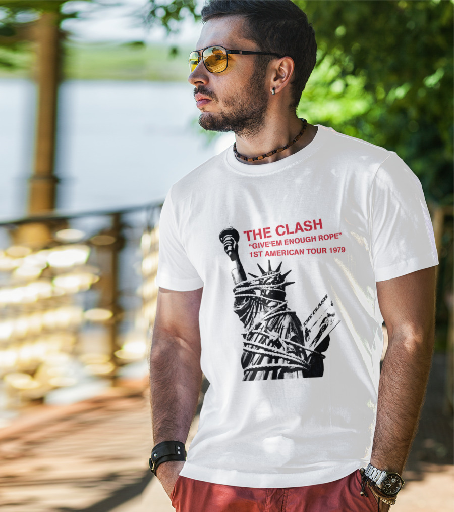 The Clash Give 'Em Enough Rope 1St American Tour 1979 Statue Of Liberty T-Shirt