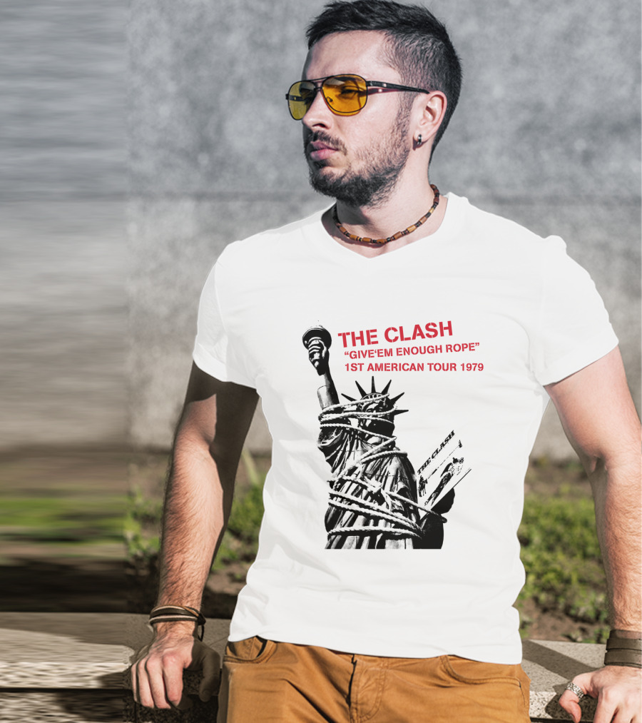 The Clash Give 'Em Enough Rope 1St American Tour 1979 Statue Of Liberty T-Shirt