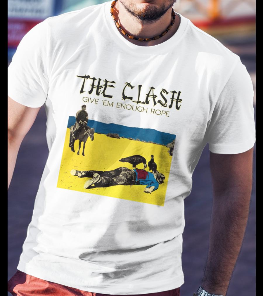 The Clash Give 'Em Enough Rope Album Cover Art With Desert Scene T-Shirt