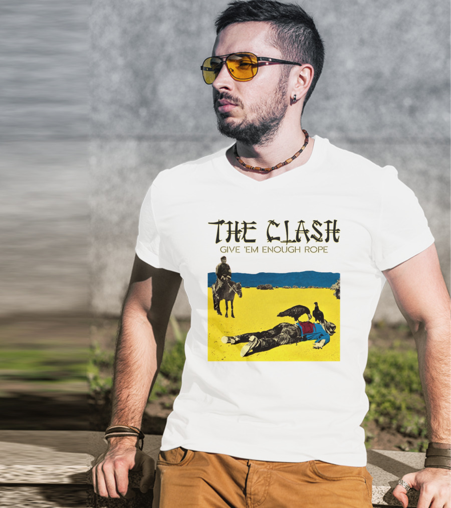 The Clash Give 'Em Enough Rope Album Cover Art With Desert Scene T-Shirt