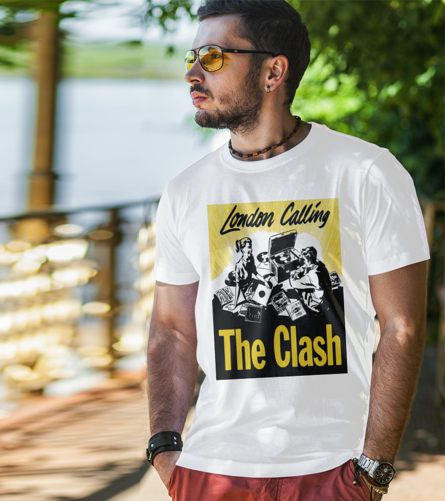 London Calling The Clash Record Player Scene T-Shirt