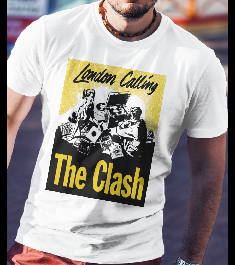 London Calling The Clash Record Player Scene T-Shirt