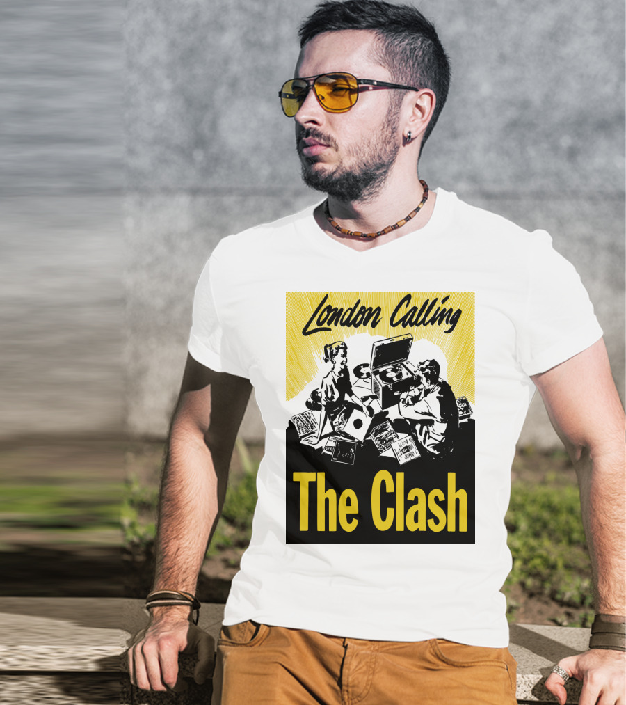London Calling The Clash Record Player Scene T-Shirt