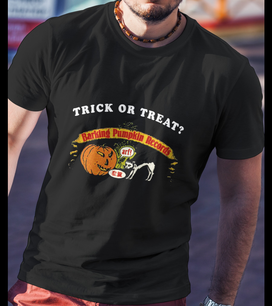 Trick Or Treat Barking Pumpkin Records Arf Cat Pumpkin T-Shirt