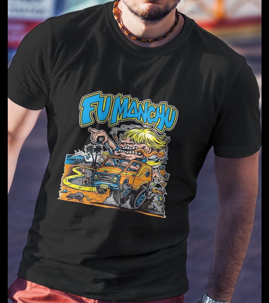 Fu Manchu Beach Surf Adventure Off-Road Monster Car T-Shirt