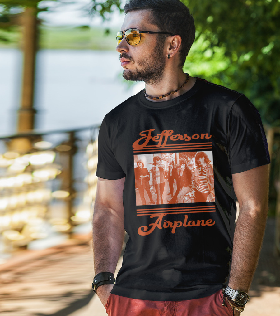 Jefferson Airplane Retro Band Photo T-Shirt