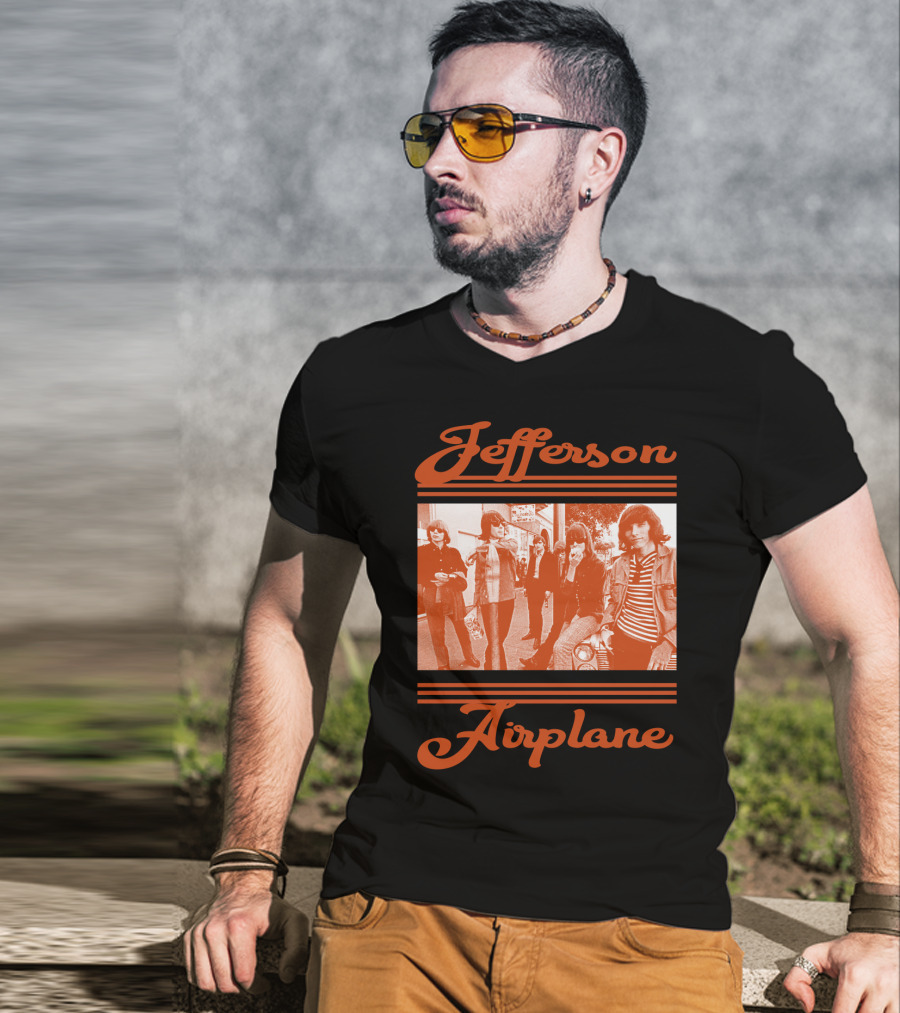 Jefferson Airplane Retro Band Photo T-Shirt