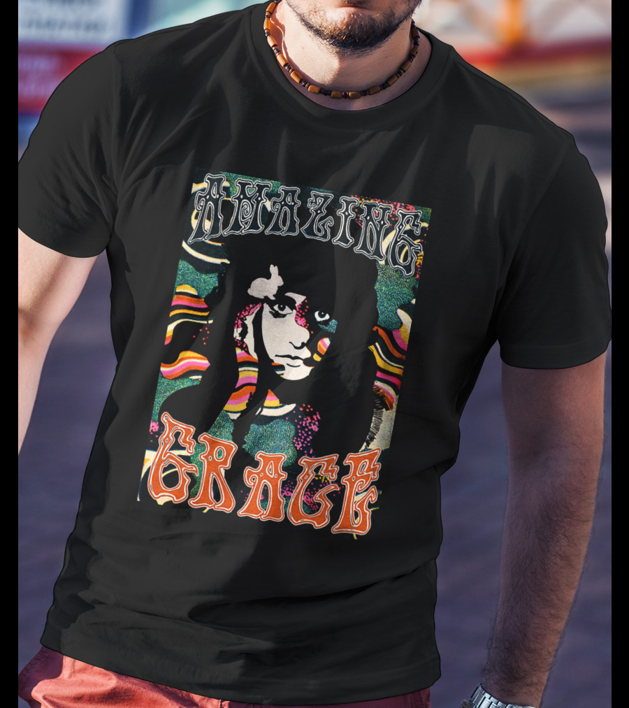 Amazing Grace Psychedelic Portrait 1960S Style T-Shirt