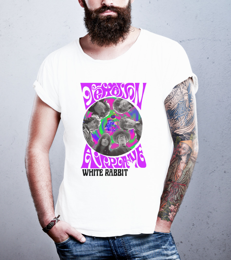 Jefferson Airplane White Rabbit Psychedelic Album Cover T-Shirt