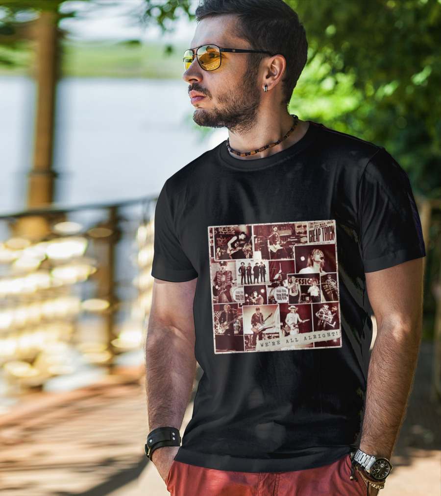 Cheap Trick We're All Alright! Collage Poster T-Shirt