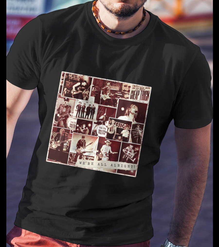 Cheap Trick We're All Alright! Collage Poster T-Shirt