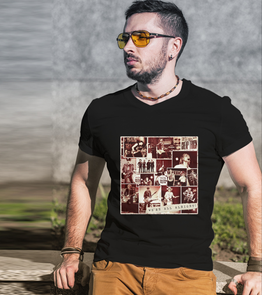 Cheap Trick We're All Alright! Collage Poster T-Shirt