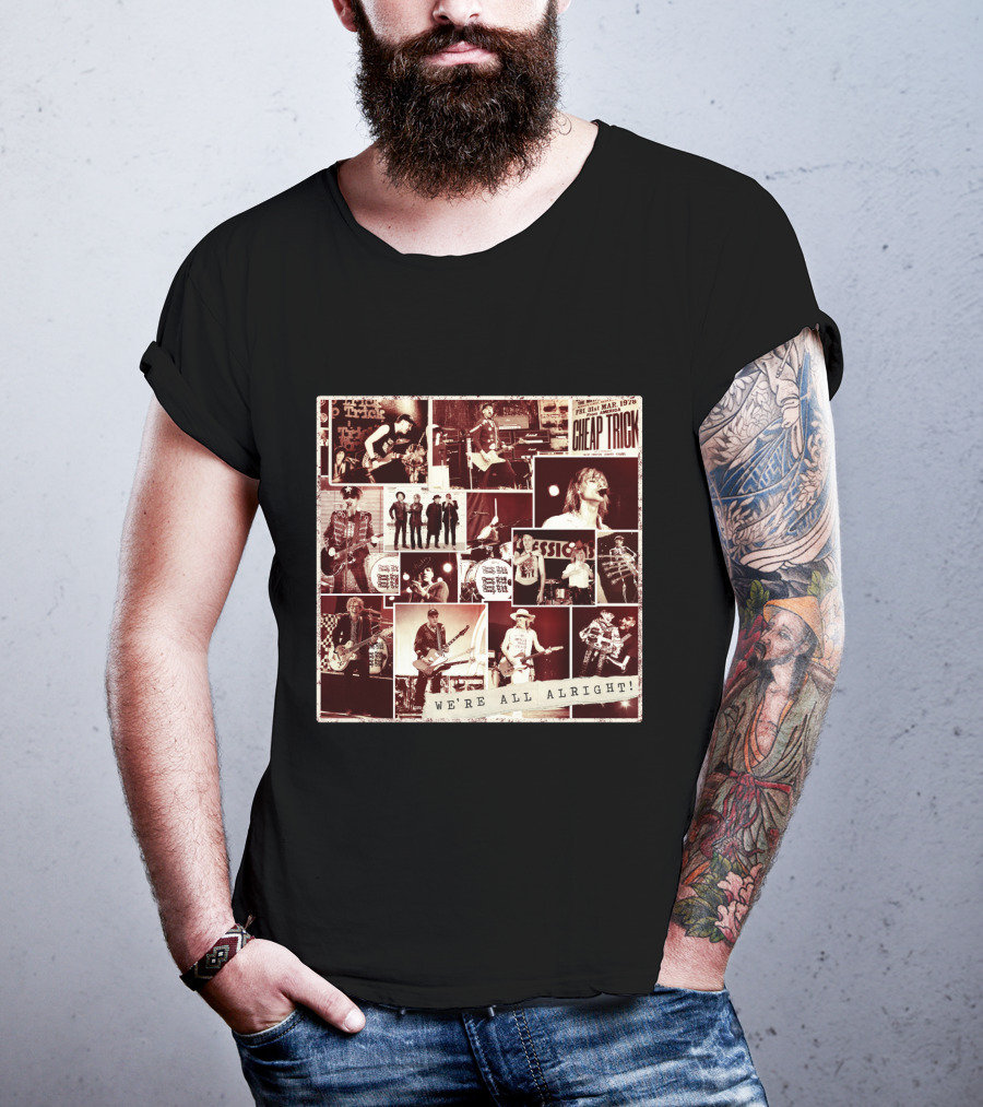 Cheap Trick We're All Alright! Collage Poster T-Shirt