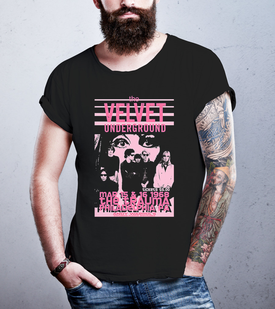 The Velvet Underground The Trauma Philadelphia Pa March 15 16 1968 Andy Warhol's Exploding Plastic Inevitable T-Shirt