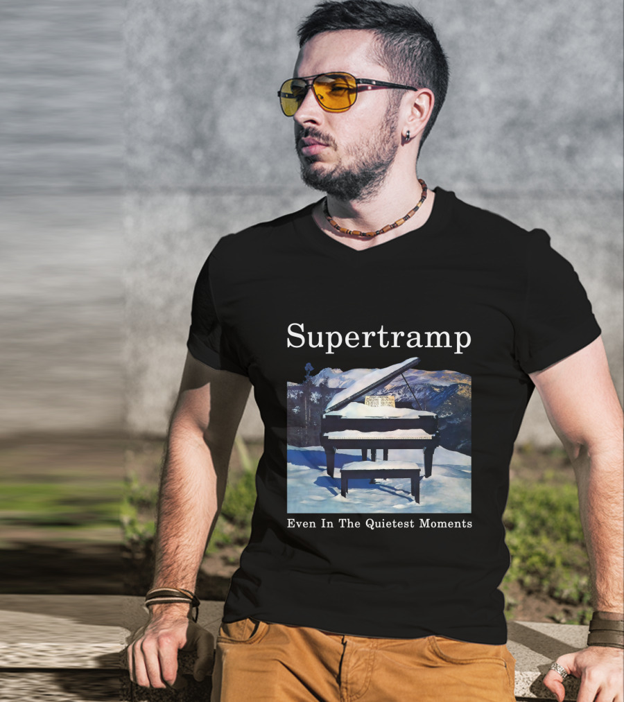 Supertramp Even In The Quietest Moments Piano Mountain Scene T-Shirt