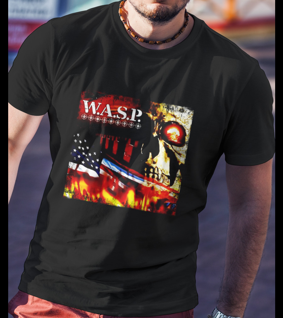 W.a.s.p. American Flag Skull T-Shirt