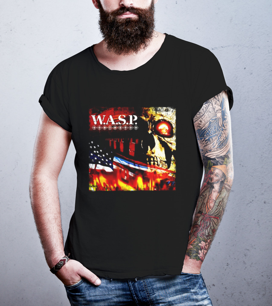 W.a.s.p. American Flag Skull T-Shirt