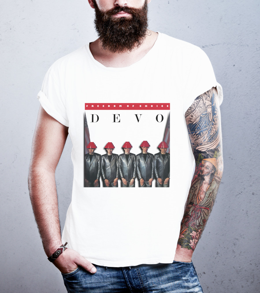 Freedom Of Choice Devo Red Hat Band Members T-Shirt