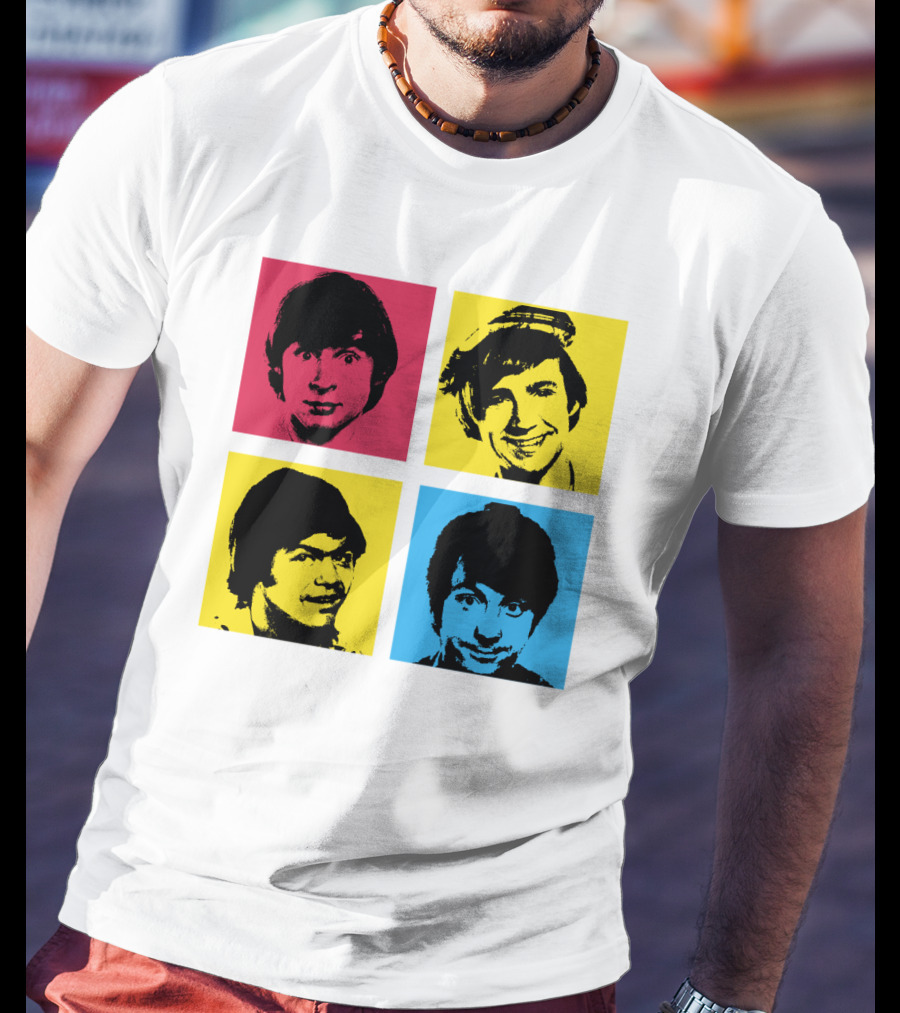 Pop Art Faces In Red Yellow Blue T-Shirt