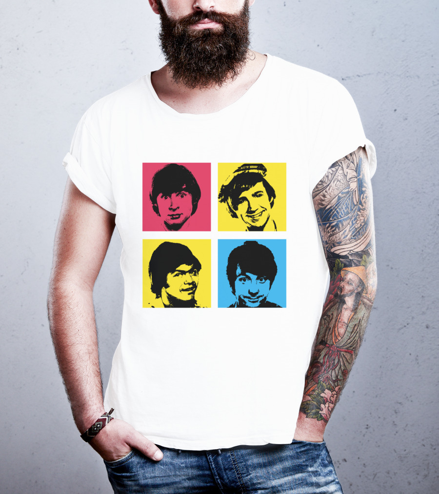 Pop Art Faces In Red Yellow Blue T-Shirt