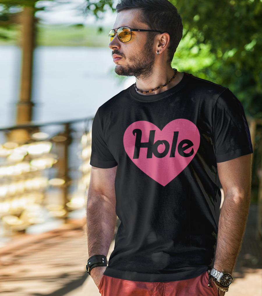 Hole Heart Logo Pink T-Shirt