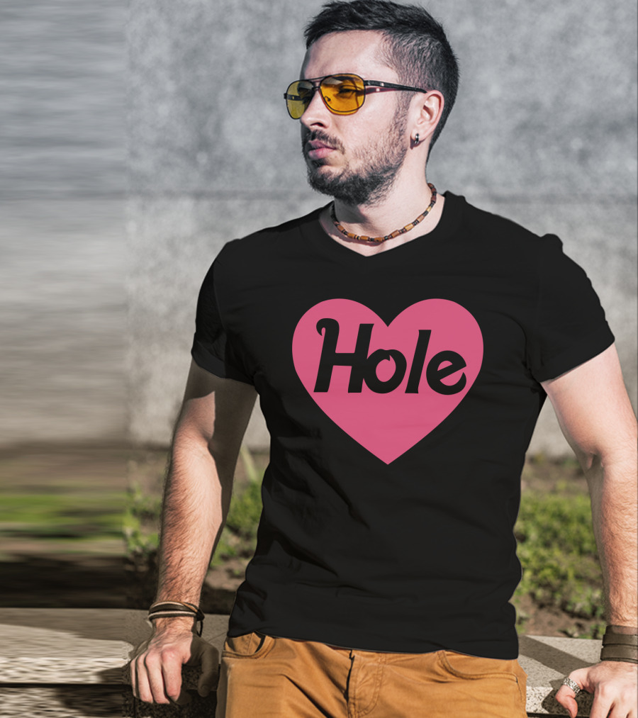 Hole Heart Logo Pink T-Shirt