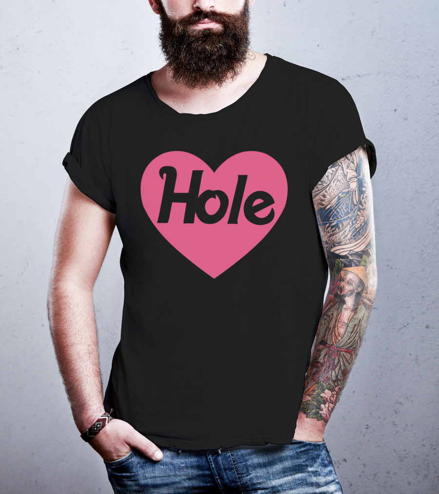 Hole Heart Logo Pink T-Shirt