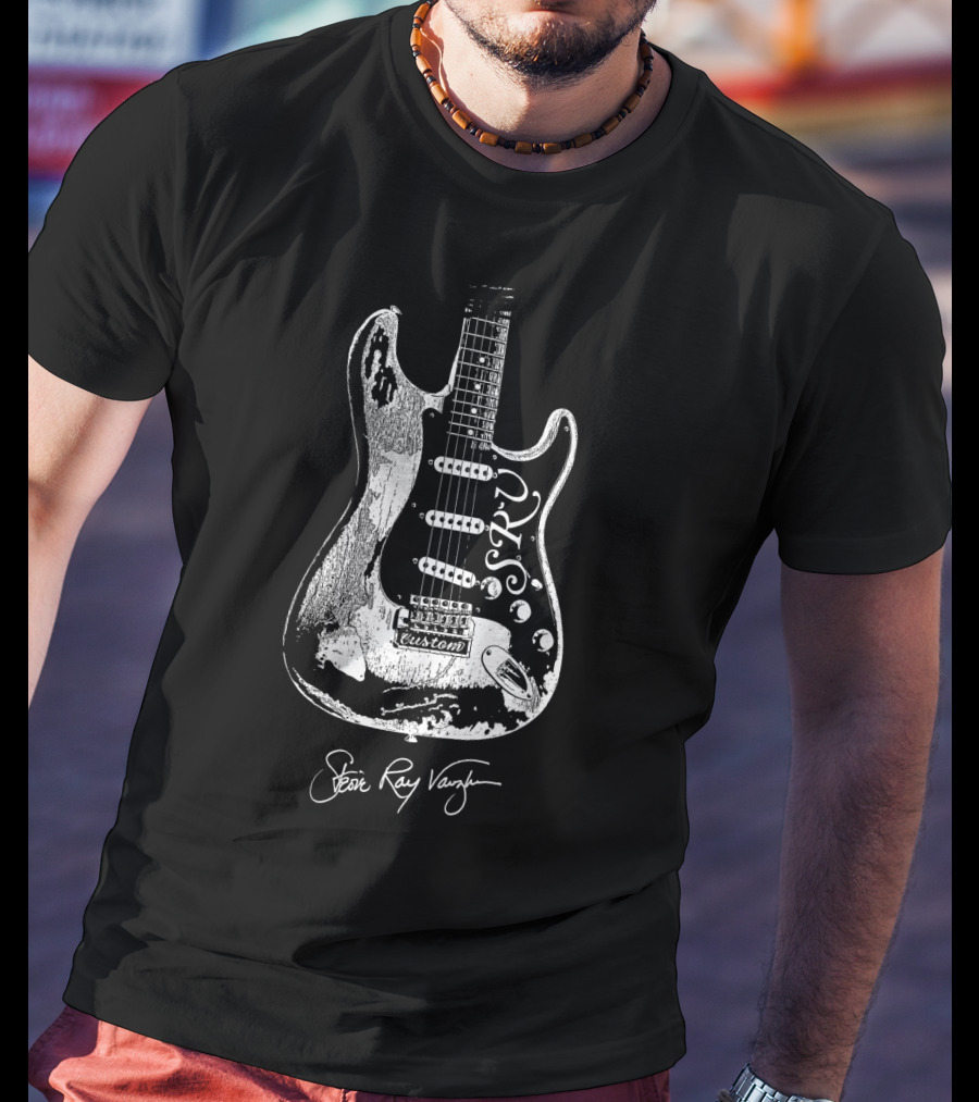 Stevie Ray Vaughan Srv Electric Guitar Custom Sketch T-Shirt