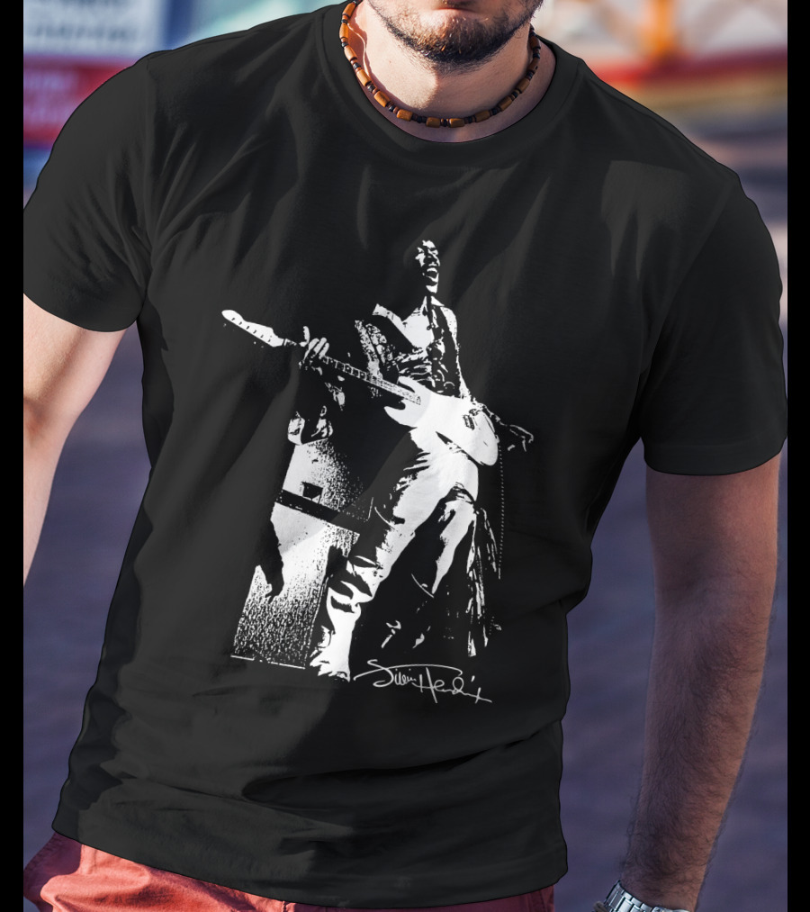 Jimi Hendrix Signature Electric Guitar Performance T-Shirt