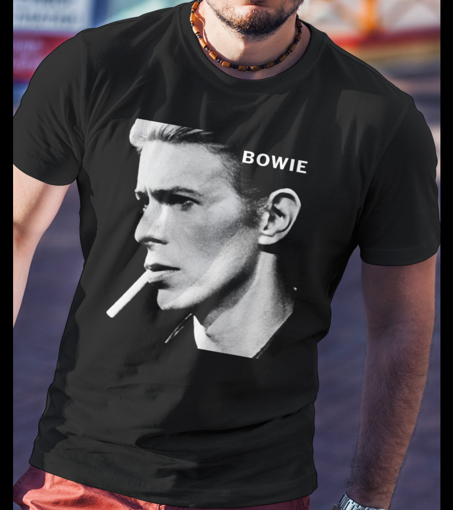 Bowie Smoking Black And White T-Shirt