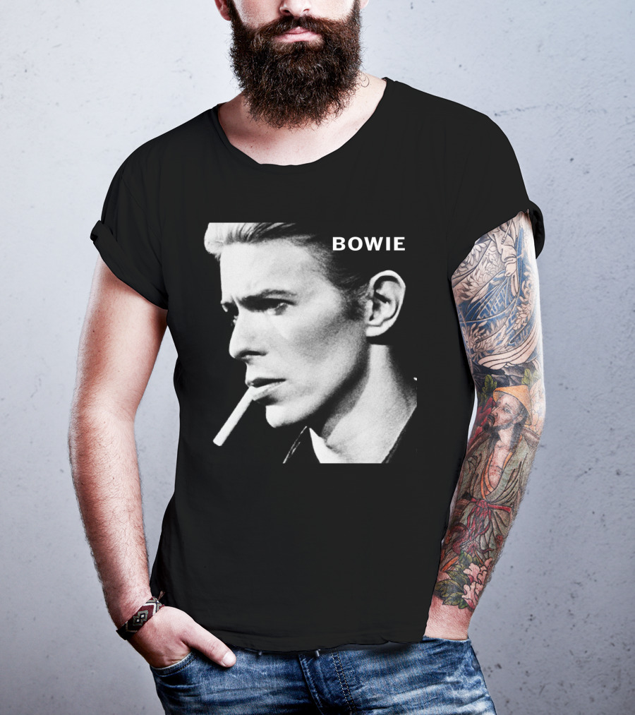 Bowie Smoking Black And White T-Shirt