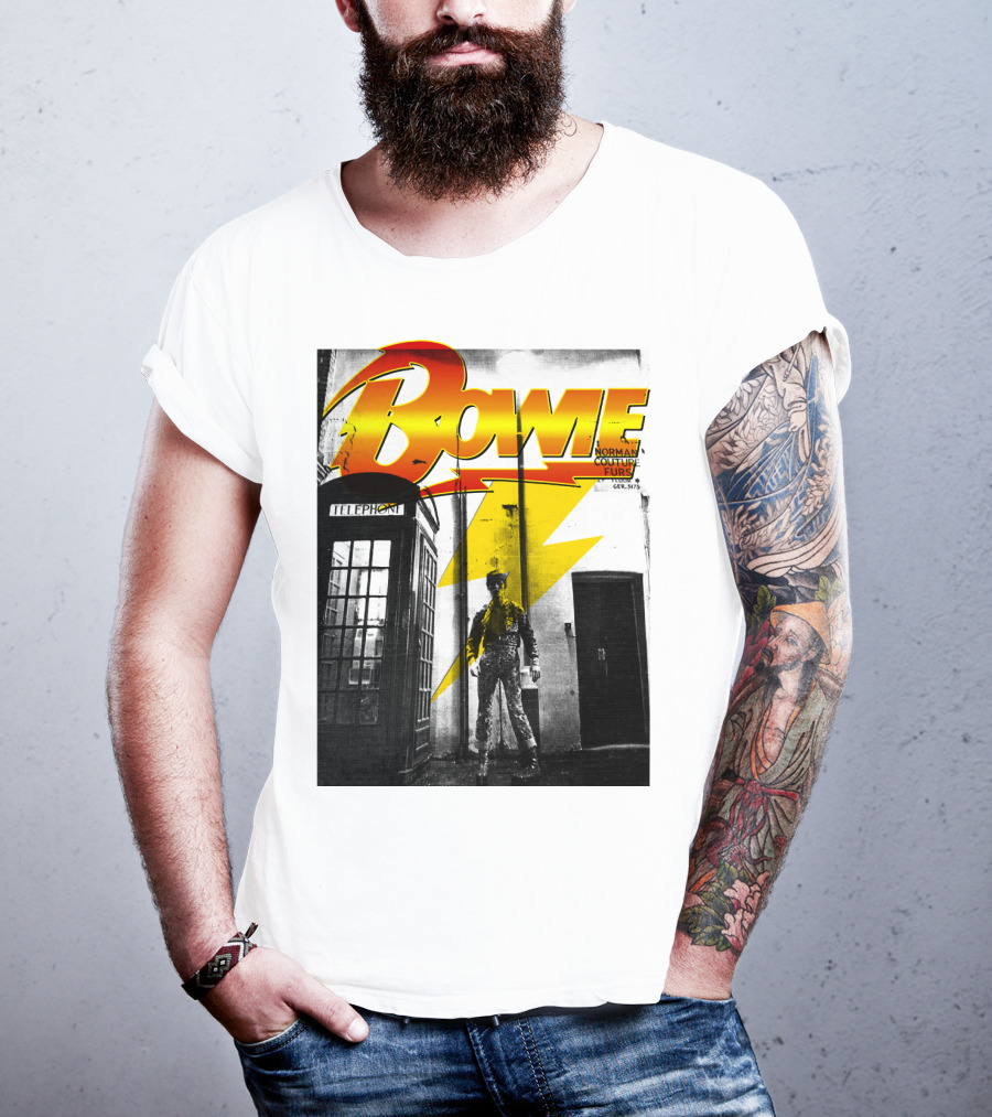 Bowie Norman Couture Furs Telephone Box Lightning Bolt T-Shirt