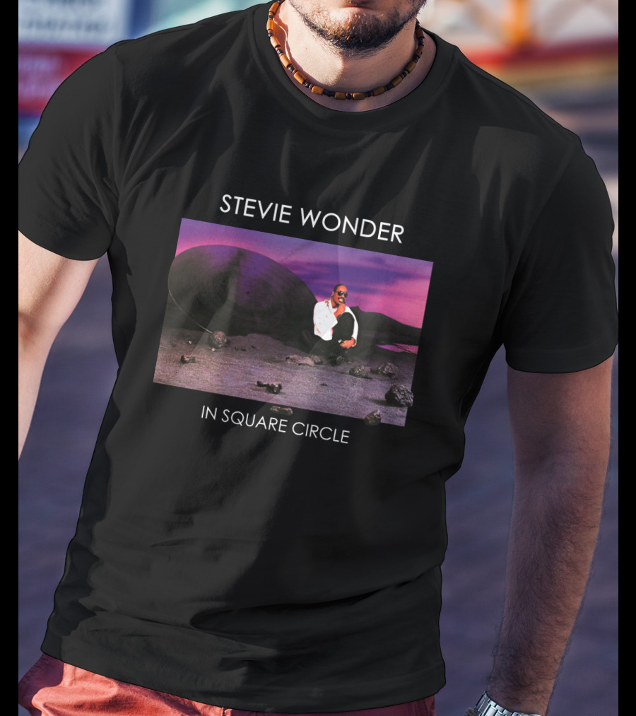 Stevie Wonder In Square Circle T-Shirt