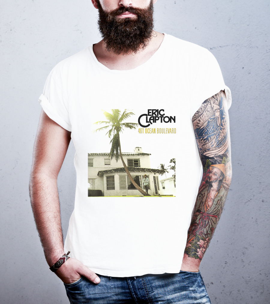 Eric Clapton 461 Ocean Boulevard Album Cover Palm Tree House T-Shirt