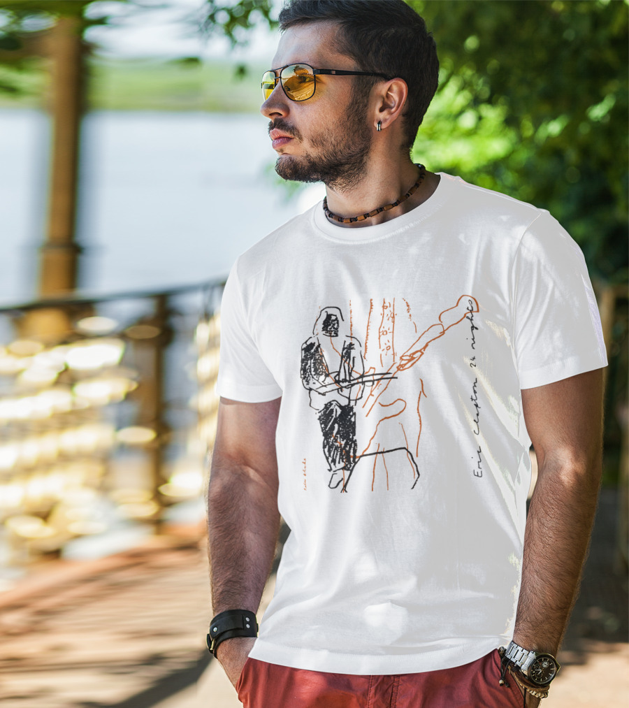 Eric Clapton 24 Nights Line Sketch T-Shirt