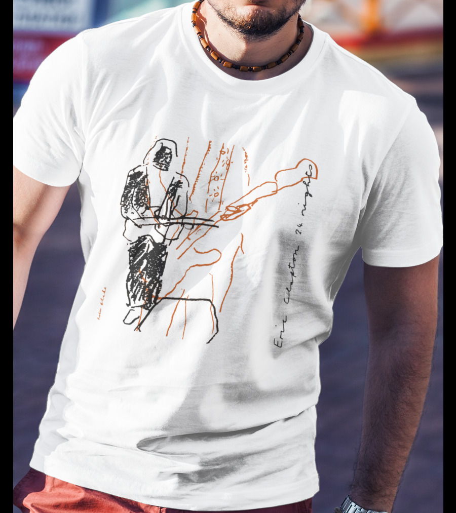 Eric Clapton 24 Nights Line Sketch T-Shirt