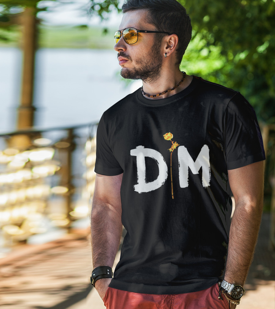 Floral Emblem Integration T-Shirt
