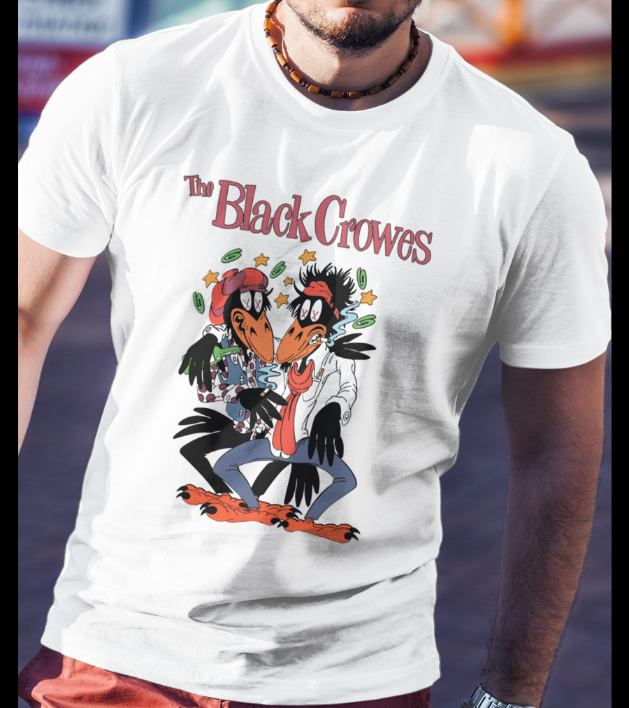 The Black Crowes Comic Duo With Stars And Spirals T-Shirt
