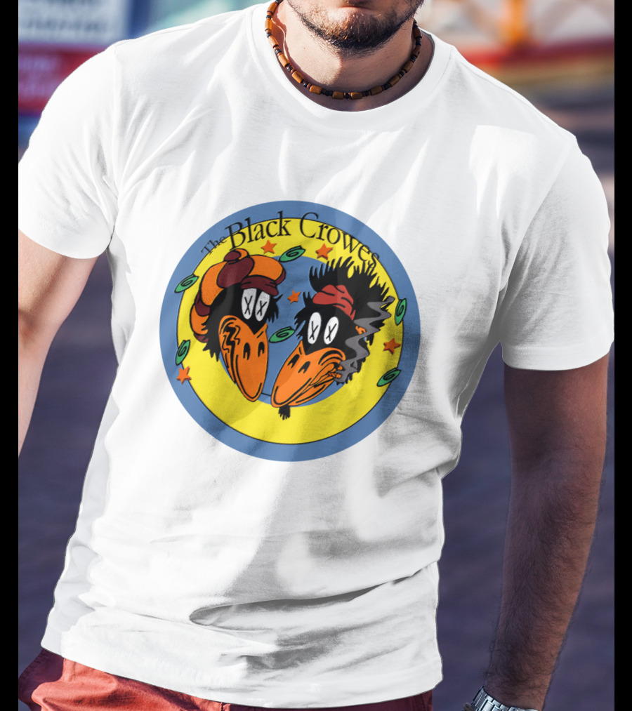 The Black Crowes Cartoon Birds Circle Stars T-Shirt